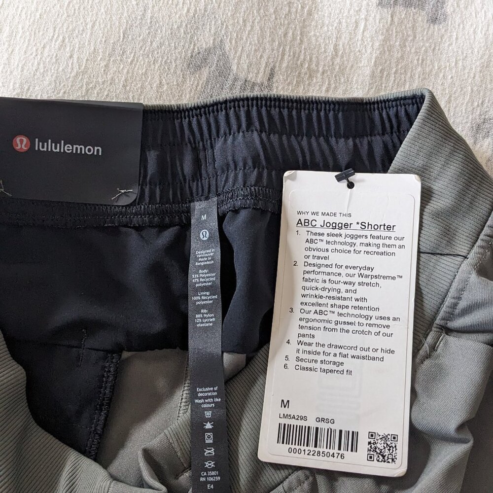 Lululemon ABC Jogger Medium Shorter Grey Sage